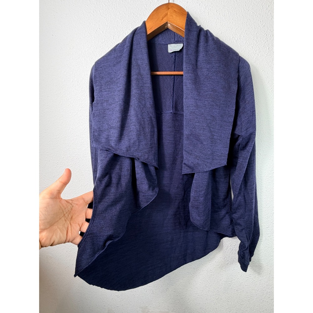 Athleta Women Cardigan Blue XS Pranayama Draped Open Front Wrap Athleisure